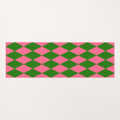 Pink Green Harlequin Checkered Design  Yogamat (Achterkant (horizontaal))