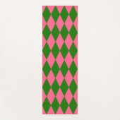 Pink Green Harlequin Checkered Design Yogamat (Voorkant)