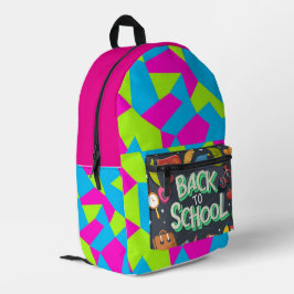 Pink Green Indigo Color terug naar school Bedrukte Rugzak