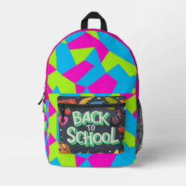 Pink Green Indigo Color terug naar school Bedrukte Rugzak