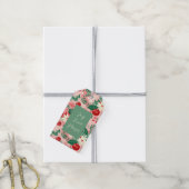 Pink Green Joy Love Peace Floral Christmas Cadeaulabel (Met Touw)