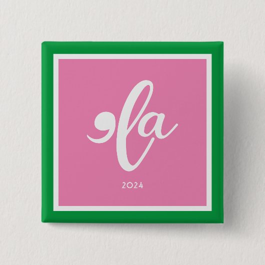 Pink Green Kamala 2024 Zeg haar naam Vierkante Button 5,1 Cm (Voorkant)