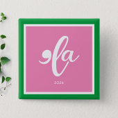 Pink Green Kamala 2024 Zeg haar naam Vierkante Button 5,1 Cm