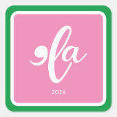 Pink Green Kamala 2024 Zeg haar naam Vierkante Sticker (Voorkant)