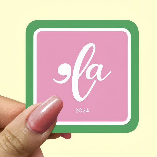 Pink Green Kamala 2024 Zeg haar naam Vierkante Sticker