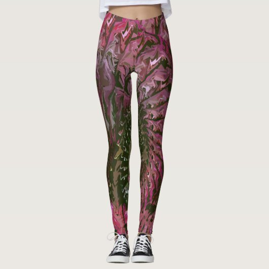 Pink Green Lt Fractal Art Leggings (Voorkant)