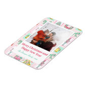 Pink & Green Nutcracker Custom Christmas Photo  Magneet (Linkerzijde)