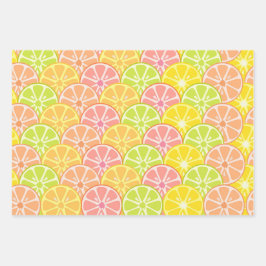 PINK GREEN ORANJE GEEL GROENTEN EN STRIPEN INPAKPAPIER VEL