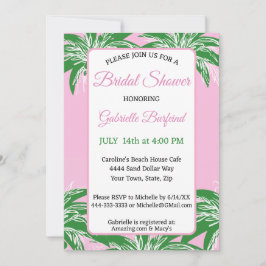 Pink & Green Palm Bridal Shower Invitation | Palm Kaart