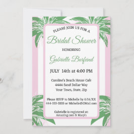 Pink & Green Palm Bridal Shower Tropical Kaart