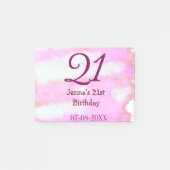 Pink green pastel 21st birthday simple name date g post-it® notes (Voorkant)