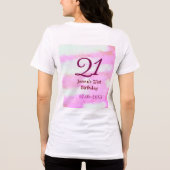 Pink green pastel 21st birthday simple name date g Tri-Blend shirt (Achterkant)