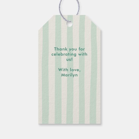 Pink Green Pickleball Birthday Party Thank You Cadeaulabel (Achterkant)