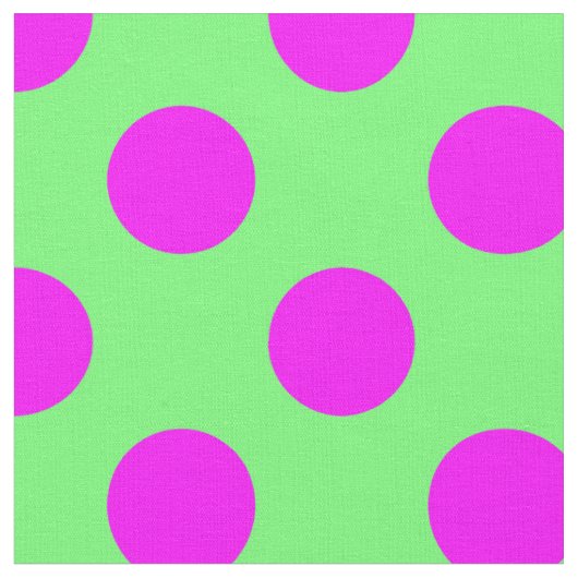 Pink&Green Polka Dots Pattern Stof (Close Up)