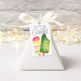 Pink Green Popsicle Birthday Party Dank je wel Cadeaulabel