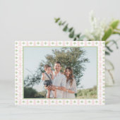 Pink Green Preppy Christmas Nutcracker 2 Photos Feestdagenkaart (Staand voorkant)