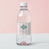 Pink Green Preppy Pickleball Verjaardagsfeestje Waterfles Etiket