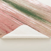 Pink green striped abstract painting art sherpa deken (3/4)