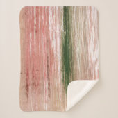 Pink green striped abstract painting art sherpa deken (Voorkant)