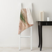 Pink green striped abstract painting art sherpa deken (In situ)