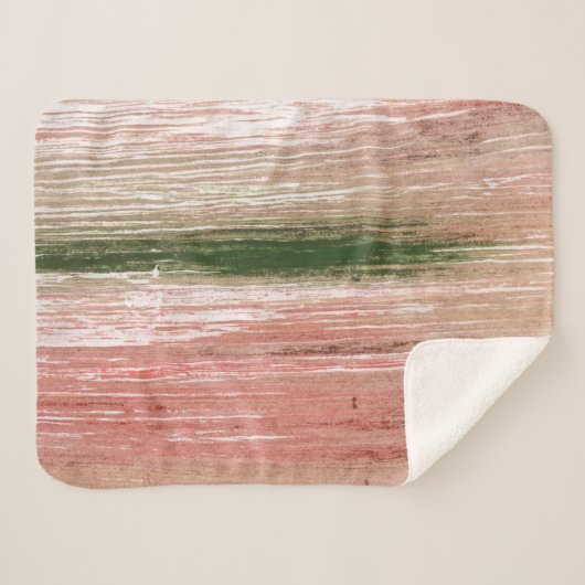 Pink green striped abstract painting art sherpa deken (Voorkant (horizontaal))