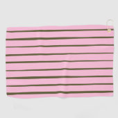 Pink Green Stripes Golfhanddoek (Horizontaal)