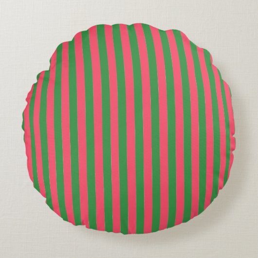 Pink Green Stripes,Lovely,Modern, Simple, Trendy Rond Kussen (Voorkant)