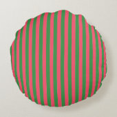 Pink Green Stripes,Lovely,Modern, Simple, Trendy Rond Kussen (Achterkant)