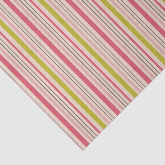 Pink & green stripes tissuepapier (Detail)