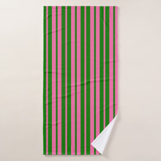 Pink Green Stylish Stripes Pattern Design  Badhanddoek (Badhanddoek)