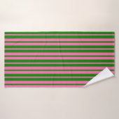 Pink Green Stylish Stripes Pattern Design  Badhanddoek (Badhanddoek)