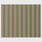 Pink Green Stylish Stripes Pattern Design Cadeaupapier (Vlak)