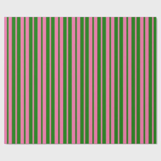 Pink Green Stylish Stripes Pattern Design Cadeaupapier (Vlak)