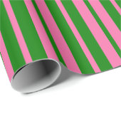 Pink Green Stylish Stripes Pattern Design Cadeaupapier (Rol Hoek)