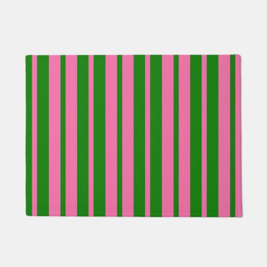 Pink Green Stylish Stripes Pattern Design  Deurmat (Voorkant)
