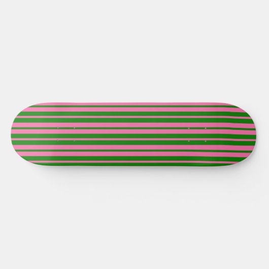 Pink Green Stylish Stripes Pattern Design  Persoonlijk Skateboard (Horizontaal)