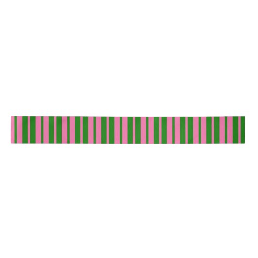 Pink Green Stylish Stripes Pattern Design  Satijnen Lint (Voorkant)