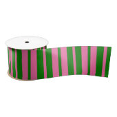 Pink Green Stylish Stripes Pattern Design  Satijnen Lint (Spoel)