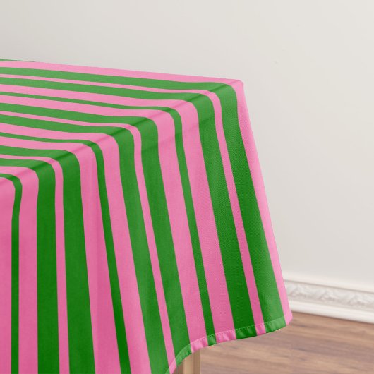 Pink Green Stylish Stripes Pattern Design Tafelkleed