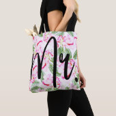 Pink Green Tropical Oasis Botanical GROOM / MR. Tote Bag (Dichtbij)