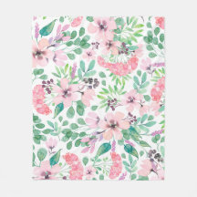 Pink & Green Tuscany Flowers Patroon