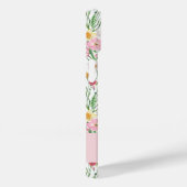Pink Green Watercolor Wildflower Name Case-Mate iPhone Case (Achterkant / Rechts)