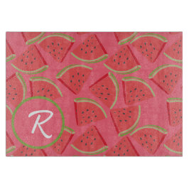 Pink &Green Watermelon Monogram Snijplank