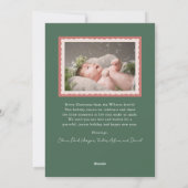 Pink & Green Wavy Lijst 2 Foto Kerst Feestdagenkaart (Achterkant)