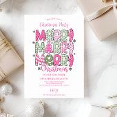 Pink Green Whimsical Christmas Kaart