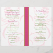 Pink Green White Abstract Floral Wedding Programme (Achterkant)