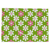 PINK GREEN WHITE DAISY FLOWERS GROOT CADEAUZAKJE (Achterkant)