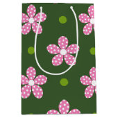 PINK GREEN WHITE DAISY FLOWERS MEDIUM CADEAUZAKJE (Voorkant)