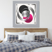 Pink Grey Black Circle Abstract  Canvas Afdruk (Insitu (Slaapkamer))