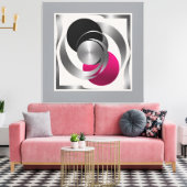 Pink Grey Black Circle Abstract  Canvas Afdruk (Insitu (Woonkamer))